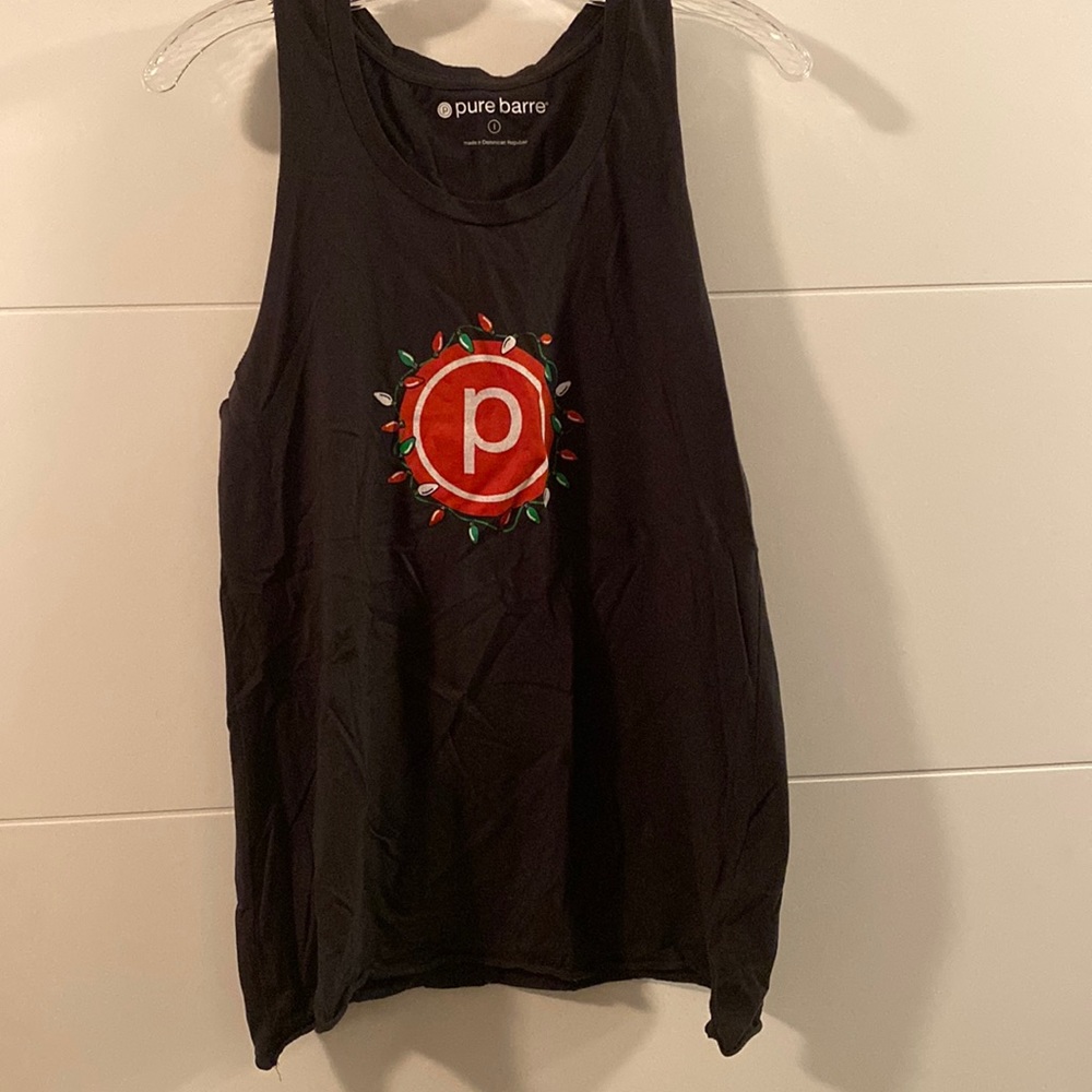 Black Pure Barre Christmas tank